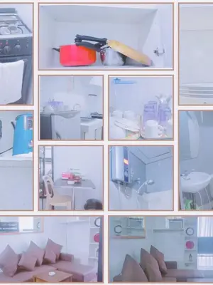 a collage of pictures of different items in a room at Avida sm sucat paranaque in Manila