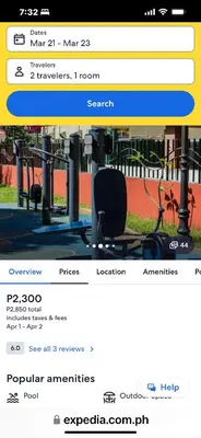 a page of a website with a chair on it at Guest house avida condo in Manila