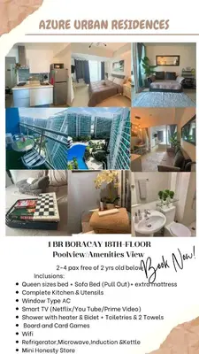 a collage of different pictures of a living room at Condotel Azure Beachview in Manila