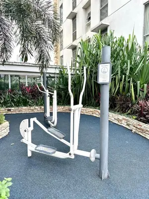 a parking meter next to a exercise machine at Studio in Araneta City Fast Wifi Great Location in QC in Manila