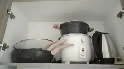 a blender sitting on a shelf in a kitchen at 2BR Solana Suite 4 at Coast Residences in Manila
