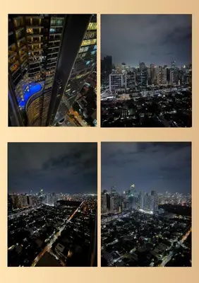 a group of four pictures of a city at night at Gramercy Residences Holiday Luxury in Manila