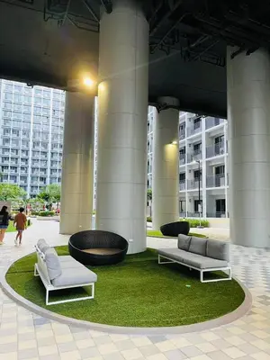 a group of couches sitting in a building at Hotel like Condo at Pasay in Manila