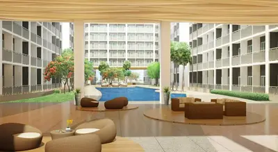 a rendering of an apartment building with a pool at Mall of Asia - SMDC Shore in Manila