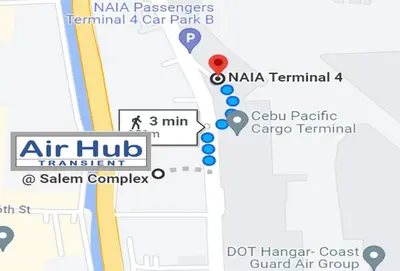 a map of the air hub transfer station at AIr Hub Transient in Manila