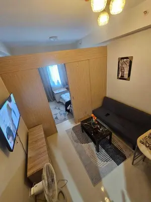an overhead view of a living room with a couch at SMDC Field REsidences condo unit in Manila