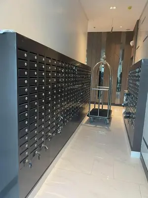 a wine cellar with a rack of wine bottles at D&M cosy staycation in Manila