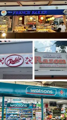 a collage of four different signs in a store at Ace Suites by the WaterSpa - Budget Family Room in Manila