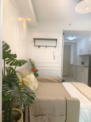 a bedroom with a bed with a plant next to it at Cozy Simple Room by Metro Staycation in Manila
