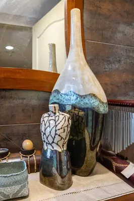 a large vase sitting on top of a table at 2br Forbeswood Heights in BGC near St Lukes in Manila