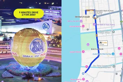 a map with a balloon and a map of a city at Modern Condo in Prime Location in Manila