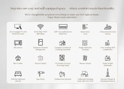 a screenshot of a page of a website with icons at Condo in Mandaluyong with BGC Skyline in Manila