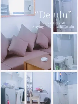 a collage of pictures of a room with a couch and a table at Avida sm sucat condotel in Manila