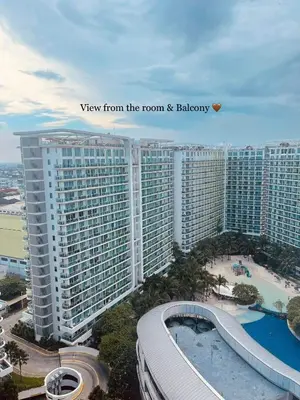a view from the room and balcony of a large building at Room at SM Bicutan GJ in Manila