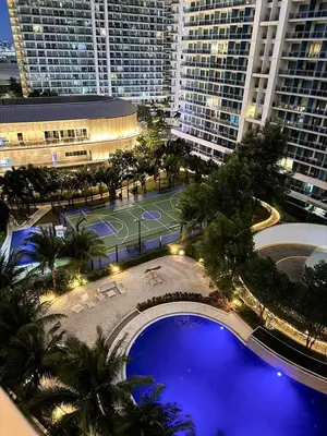 an overhead view of a tennis court in a city at A2Z Staycation Miami Tower 15th Floor With Ps4 and Netflix in Manila