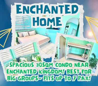 a poster for an enchanted home at a resort at Enchanted Home - Near Enchanted Kingdom in Santa Rosa