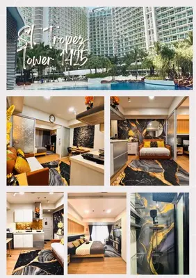 a collage of photos of a hotel room at Azure Urban Resort paranaque velvet horiyama in Manila