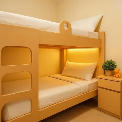 two bunk beds in a small room at Spacious & Luxury 1BR near Solaire, Okada, Airport in Manila