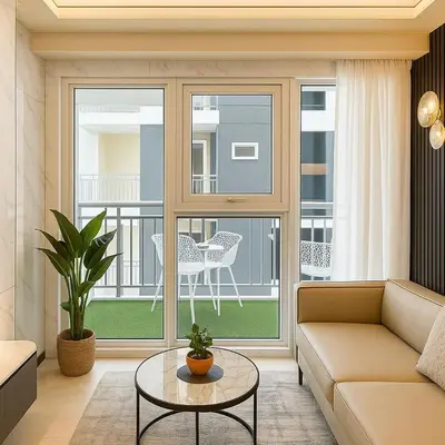 a living room with a couch and a table at Spacious 6BR Family Suite near Solaire, Okada in Manila