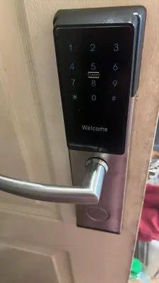 a close up of a door handle on a door at Azure Urban Resort paranaque in Manila