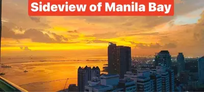 a view of a city with the words subscribe of miami bay at Birch Tower A8 Front of Robinson Mla BayFree Pool in Manila