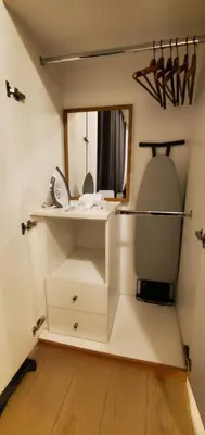 a bathroom with a sink and a mirror in a room at 81 Newport Studio C5 5i near NAIA T3 Pool and Balcony in Manila