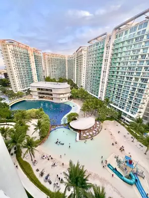 a view of the pool at the paradiso resort at SM Bicutan Condotels by Sibs in Manila