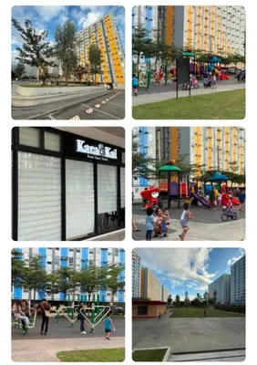 a collage of pictures of people at a playground at FamBnb in Manila