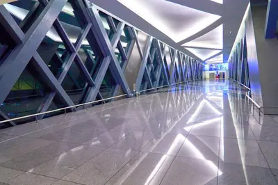 an empty hallway in a building with a ceiling at Newport Stay by Runway Manila & Attractions in Manila