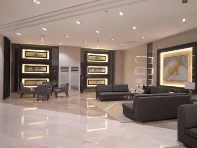 a large living room with couches and chairs at 1BR Condotel with Balcony at FAME Residences #FM62-1 in Manila