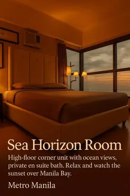a bedroom with a bed with a large window at \u5eb7\u5bbf \u6ec4\u6d77\u5c45 Sea Horizon in Sampong