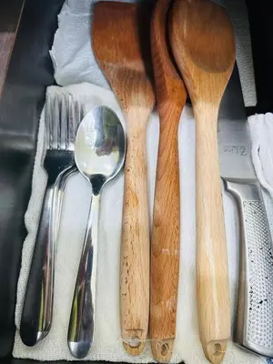 a group of utensils sitting on top of a table at MAINE'S STAYCATION at Enchanted Kingdom in Santa Rosa