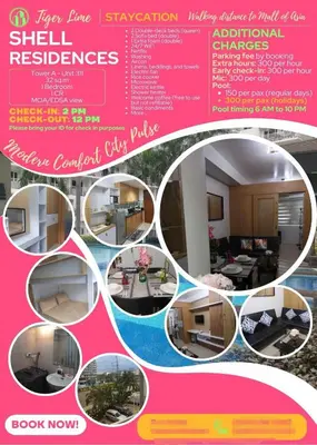 a collage of pictures of a flyer for a house at Shell Residences Family Suites 2 in Manila