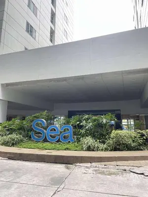 a sea sign in front of a building at Ailyn staycation in Manila