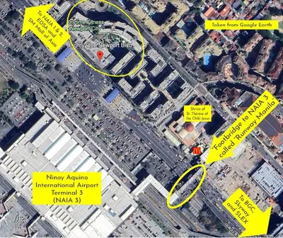 a map of a city with yellow signs at Altitude Abode at Eighty One Across NAIA 3 in Metro Manila in Manila
