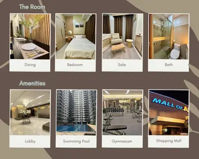 a collage of pictures of a hotel room at Jays BnB in Manila