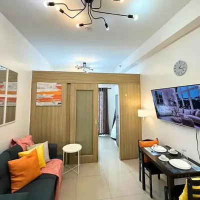 Cozy Luxe Stay 55 inch 4k Ultra TV and Amenity View