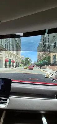 a view of a street from a car window at Affordable Rooms by Rqui Near Airports in Manila