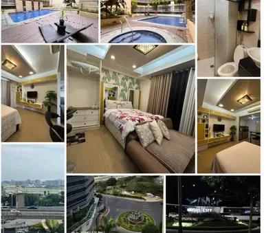 a collage of photos of a hotel room at 150 Newport Boulevard in Manila