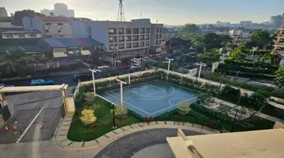 an aerial view of a tennis court in a city at 2 bed room in Fairlane Residences Pasig in Manila