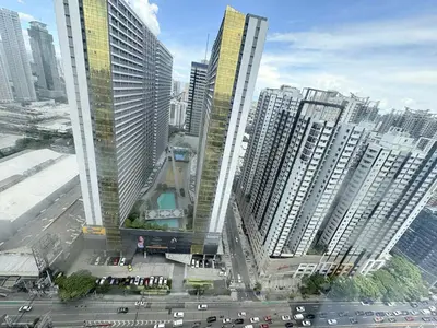 an aerial view of a city with tall buildings at JJMC PLACE 36 With Netflix and Unli Wifi in Manila