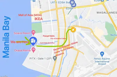 a map of the city of casablanca at Luxury 2BR Condo Retreat Near Airports MOA Okada in Manila
