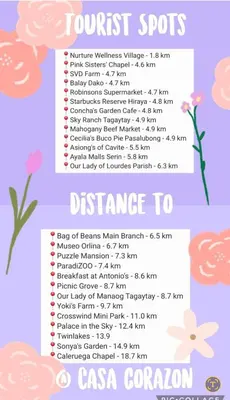 a flyer for a concert with flowers on it at CASA CORAZON Spacious 4BR House Near Tagaytay for Wedding Prep Family Gatherings Reunions and Celebrations Pet Friendly and PWD Accessible in Dagatan
