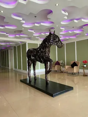 a statue of a horse in a room at BayHaus MNL - Pet-friendly Condo Near MOA in Manila