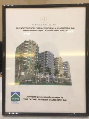 a sign with a picture of a building at RER-101 Newport Boulevard, Pasay City, Metro Manila, Philippines near NAIA Terminal 3 in Manila