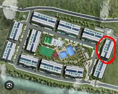a site map of a apartment complex with a red circle at Apartment in Parañaque in Manila