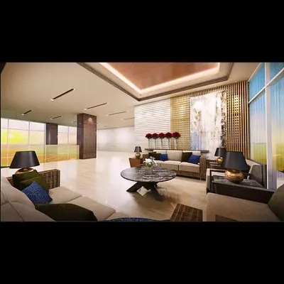 a living room with couches and a coffee table at Place To Stay Near US Embassy Front Of Manila Bay in Manila