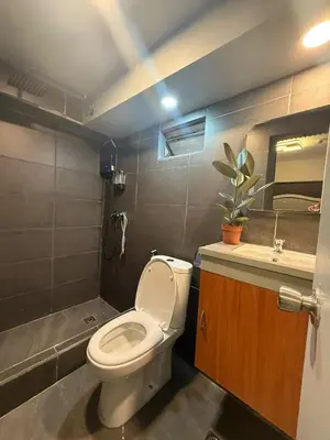a small bathroom with a toilet and a sink at 2 bedroom loft type with 2 baths Near Ortigas Cbd in Manila