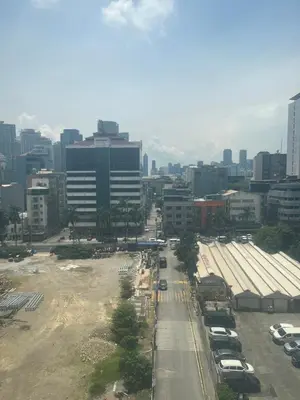 an aerial view of a parking lot in a city at Antel Spa Residences 9A in Manila