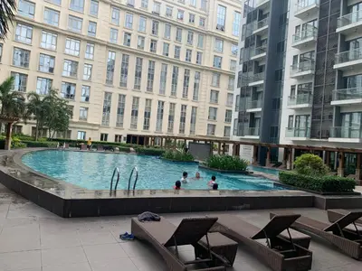 a swimming pool in the middle of a building at Megaworld in Manila